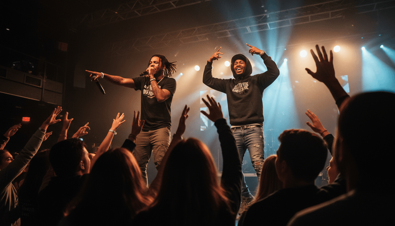 Loco Boys performing on stage at a youth event