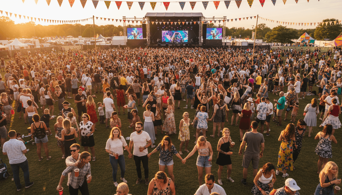 Outdoor community festival with live performance